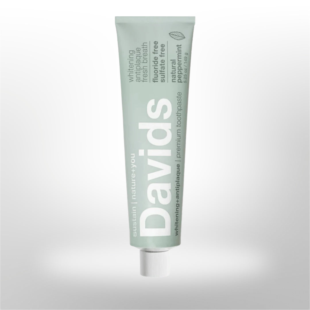 David's Premium Toothpaste effectively whitens teeth, fights plaque, and ensures fresh breath using natural peppermint.